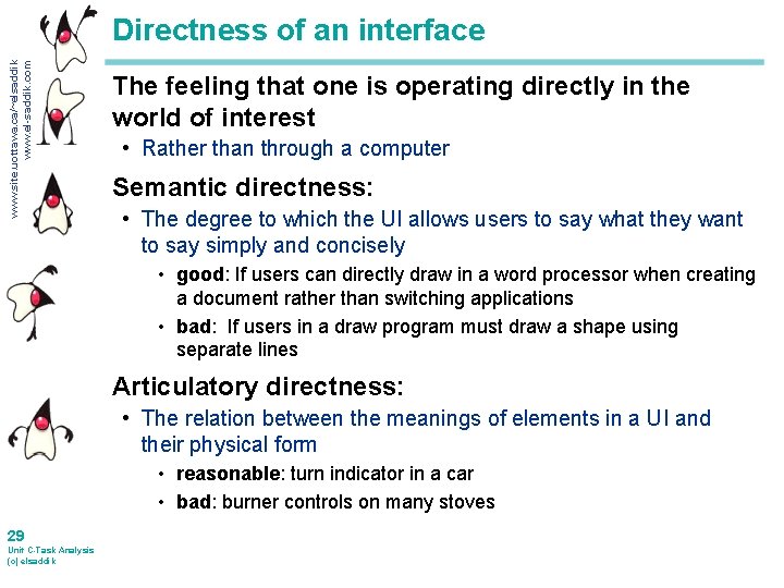 www. site. uottawa. ca/~elsaddik www. el-saddik. com Directness of an interface The feeling that