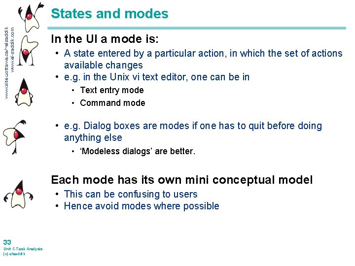 www. site. uottawa. ca/~elsaddik www. el-saddik. com States and modes In the UI a