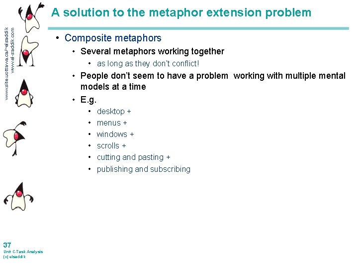 www. site. uottawa. ca/~elsaddik www. el-saddik. com A solution to the metaphor extension problem