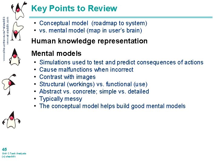 www. site. uottawa. ca/~elsaddik www. el-saddik. com Key Points to Review 45 Unit C-Task