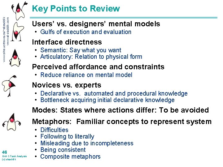 www. site. uottawa. ca/~elsaddik www. el-saddik. com Key Points to Review Users’ vs. designers’