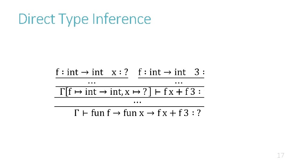 Direct Type Inference 17 