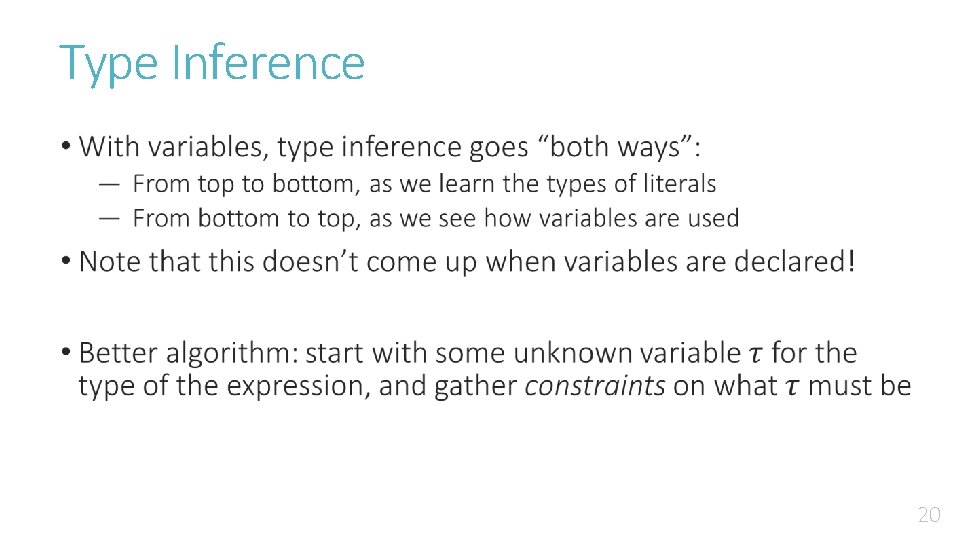 Type Inference • 20 