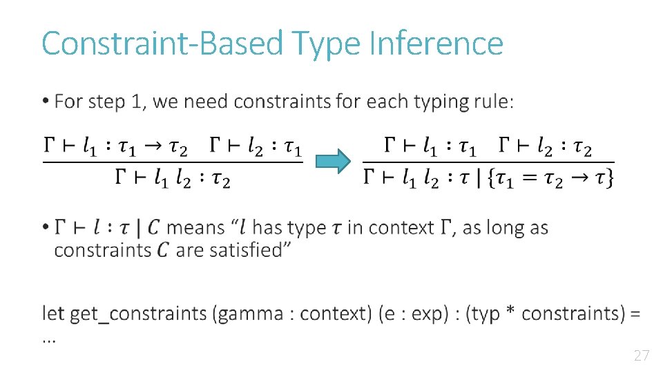 Constraint-Based Type Inference • 27 