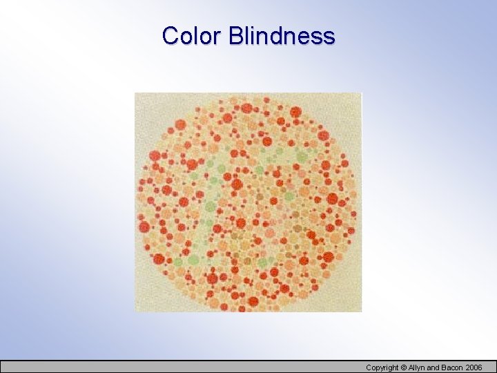 Color Blindness Copyright © Allyn and Bacon 2006 