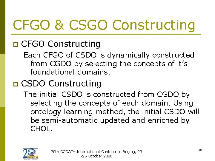 CFGO & CSGO Constructing p CFGO Constructing Each CFGO of CSDO is dynamically constructed