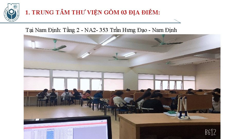 1. TRUNG T M THƯ VIỆN GỒM 03 ĐỊA ĐIỂM: Tại Nam Định: Tầng