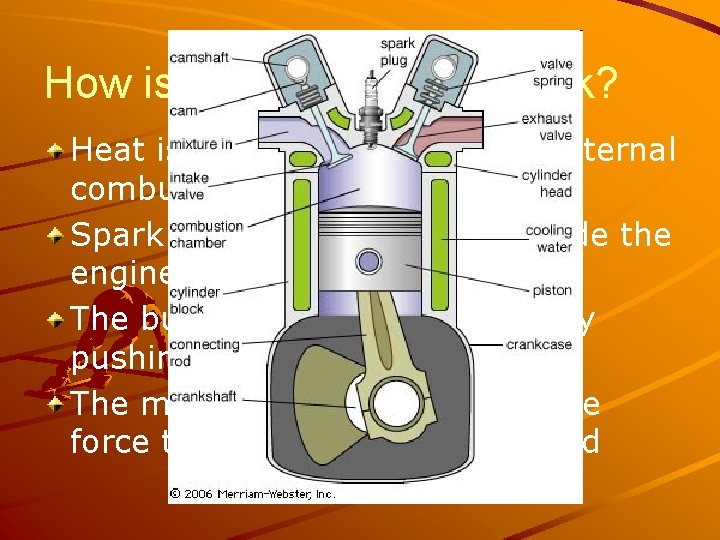 How is heat used to do work? Heat is used to do work in