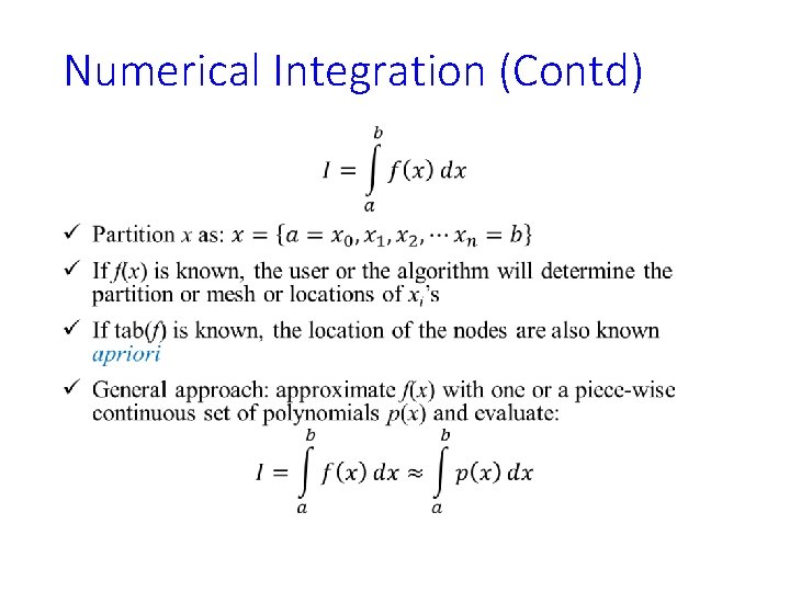 Numerical Integration (Contd) • 