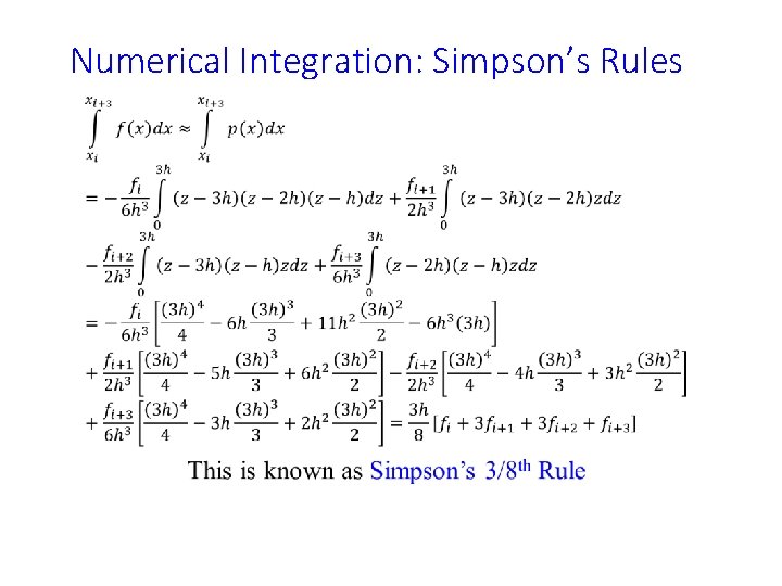 Numerical Integration: Simpson’s Rules • 