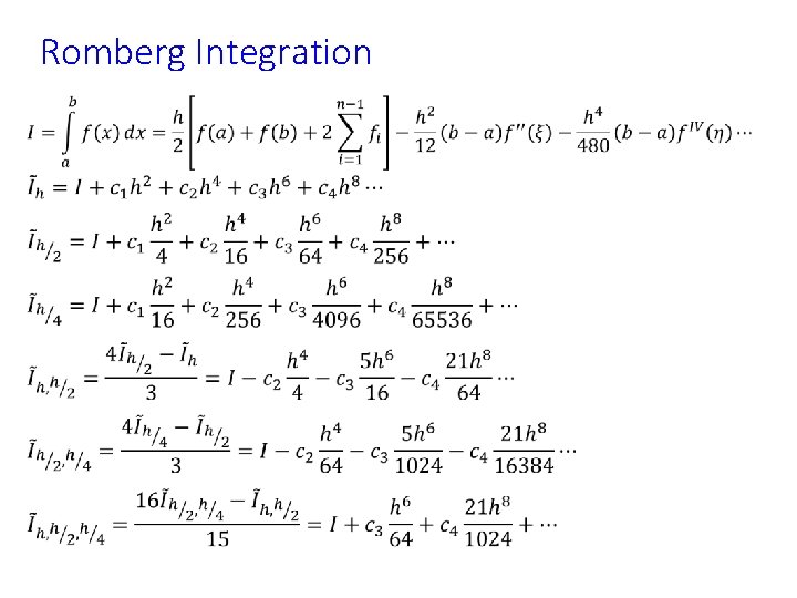 Romberg Integration • 