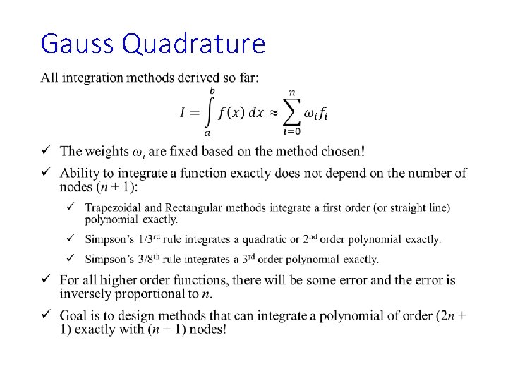 Gauss Quadrature • 