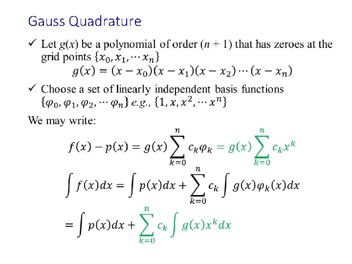 Gauss Quadrature • 