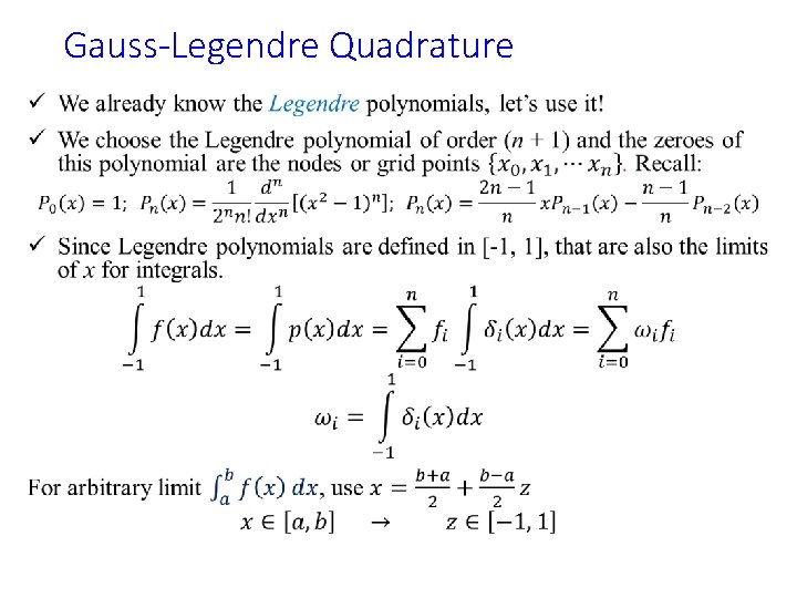 Gauss-Legendre Quadrature • 