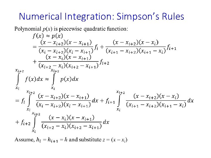 Numerical Integration: Simpson’s Rules • 