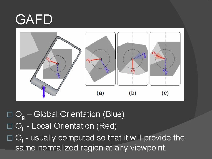 GAFD Og – Global Orientation (Blue) � Ol - Local Orientation (Red) � Ol