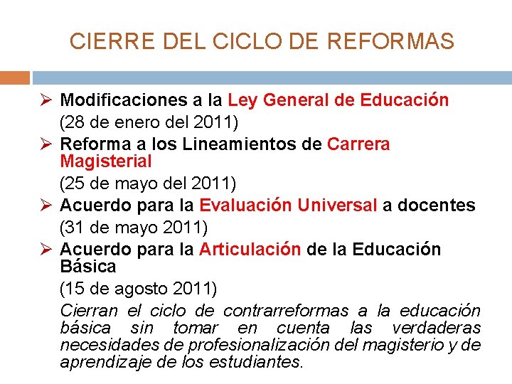 Imposicin de la evaluacin universal a docentes y