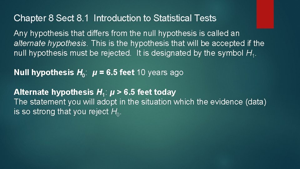 Chapter 8 Section 8 1 Introduction to Statistical