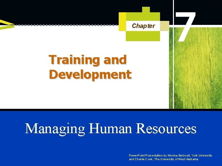 Chapter Training and Development Managing Human Resources Power