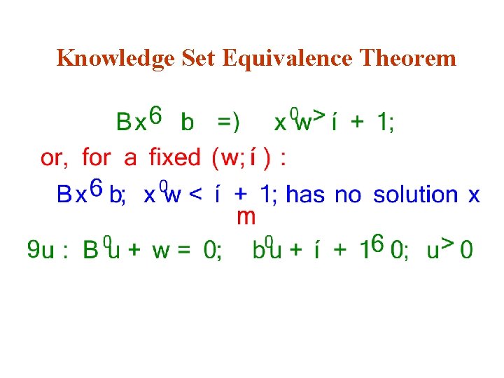 Knowledge Set Equivalence Theorem 