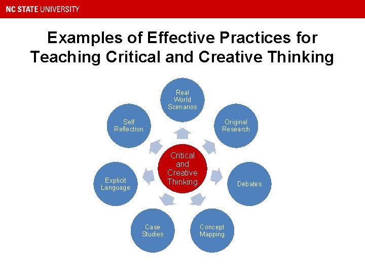 Examples of Effective Practices for Teaching Critical and Creative Thinking Real World Scenarios Self