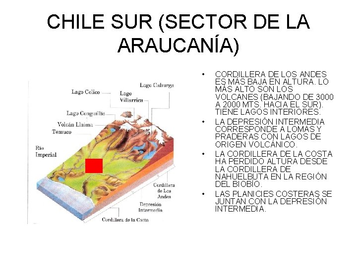 CHILE SUR (SECTOR DE LA ARAUCANÍA) • • CORDILLERA DE LOS ANDES ES MÁS