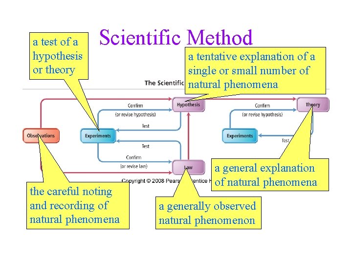 a test of a hypothesis or theory Scientific Method the careful noting and recording