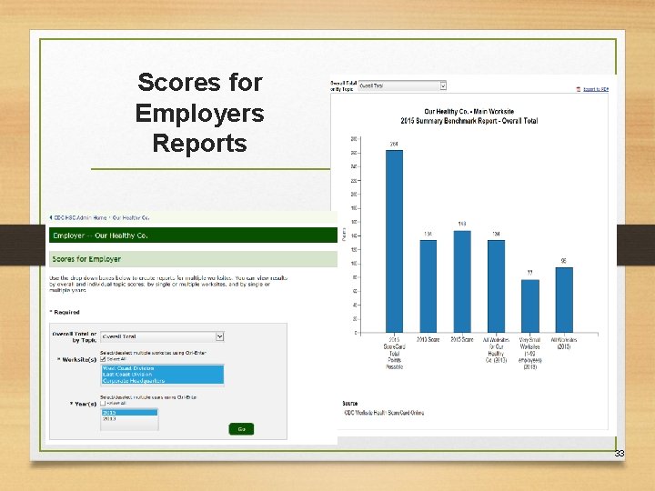 Scores for Employers Reports 33 