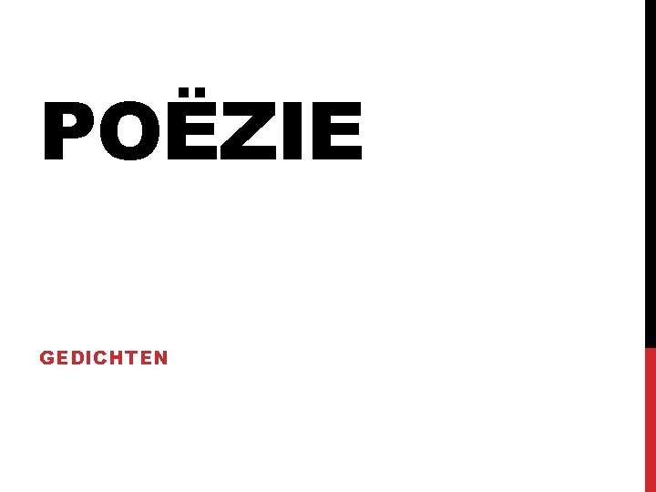 POËZIE GEDICHTEN 