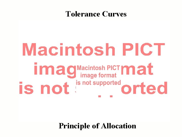 Tolerance Curves Principle of Allocation 