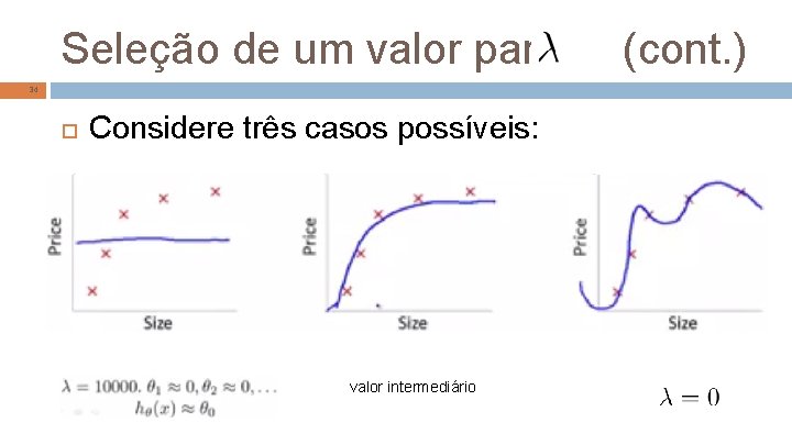 Seleção de um valor para 34 Considere três casos possíveis: valor intermediário (cont. )