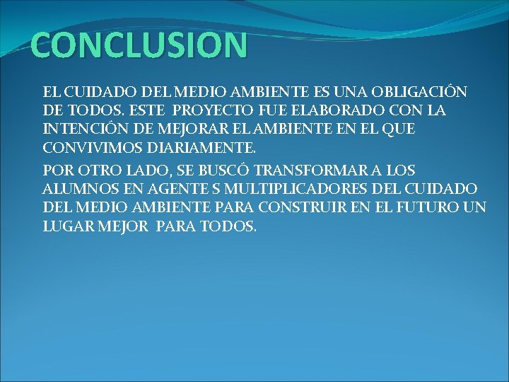 PROYECTO DEL MEDIO AMBIENTE FUNDAMENTACION SEGUN EL TRATADO