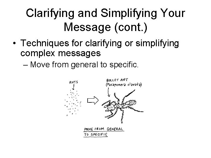 Clarifying and Simplifying Your Message (cont. ) • Techniques for clarifying or simplifying complex