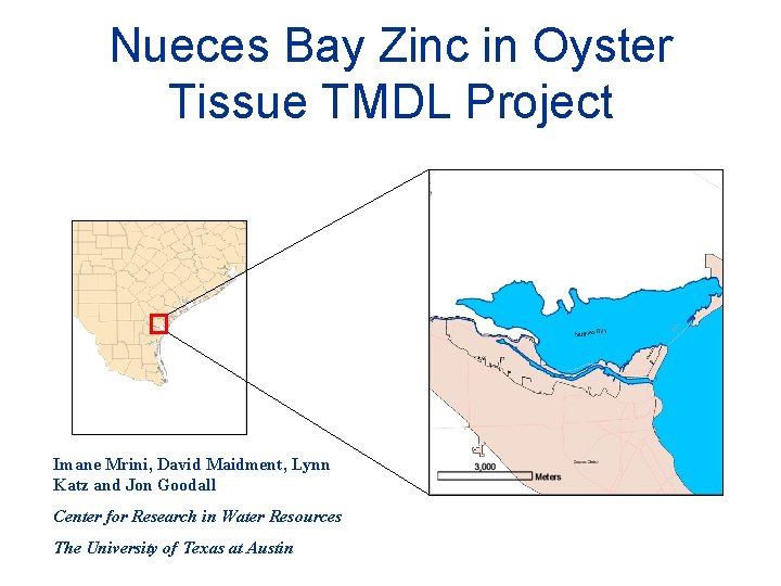 Nueces Bay Zinc in Oyster Tissue TMDL Project Imane Mrini, David Maidment, Lynn Katz