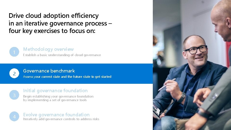 Drive cloud adoption efficiency in an iterative governance process – four key exercises to