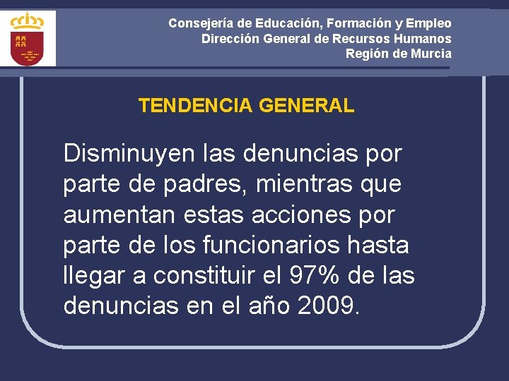 Consejería de Educación, Formación y Empleo Dirección General de Recursos Humanos Región de Murcia