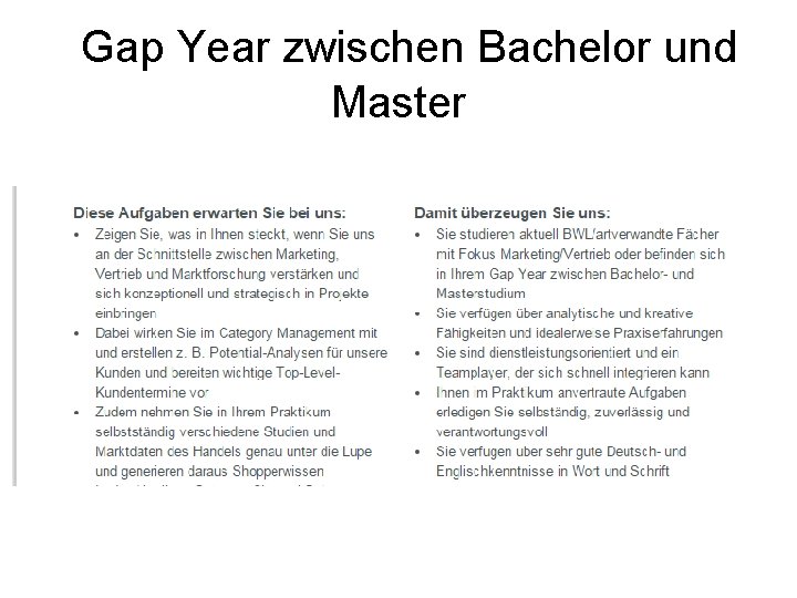 Gap Year zwischen Bachelor und Master 