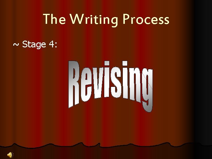 The Writing Process ~ Stage 4: 