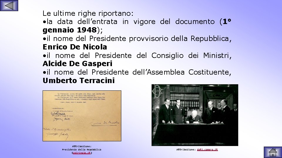 Le ultime righe riportano: • la data dell’entrata in vigore del documento (1° gennaio