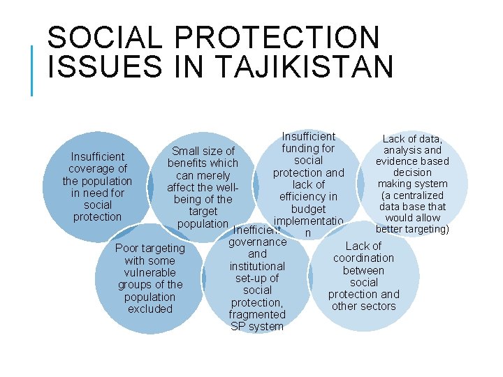 SOCIAL PROTECTION ISSUES IN TAJIKISTAN Insufficient Lack of data, funding for analysis and Small