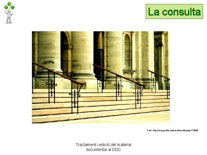 La consulta Font: http: //morguefile. com/archive/display/172996 Tractament i edició del material documental al DDD