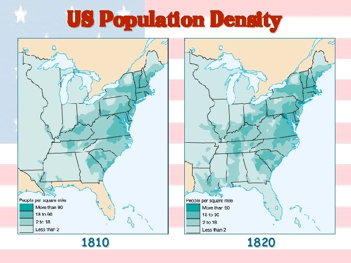 US Population Density 1810 1820 