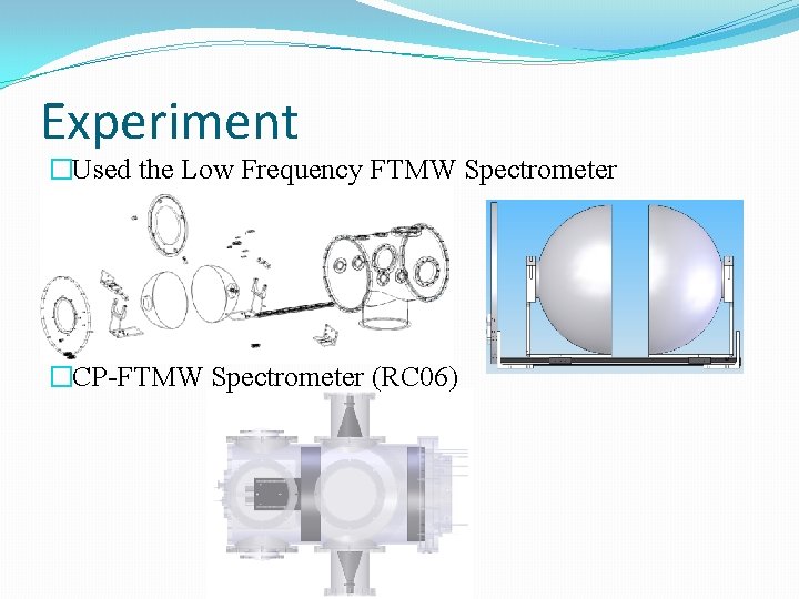 Experiment �Used the Low Frequency FTMW Spectrometer �CP-FTMW Spectrometer (RC 06) 