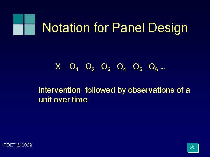 Notation for Panel Design X O 1 O 2 O 3 O 4 O