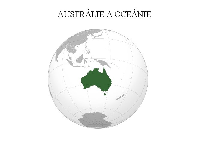 AUSTRÁLIE A OCEÁNIE 