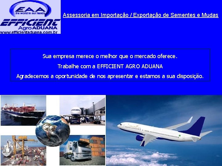 Assessoria em Importação / Exportação de Sementes e Mudas Sua empresa merece o melhor