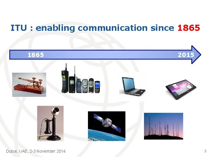 ITU : enabling communication since 1865 Dubai, UAE, 2 -3 November 2014 2015 3