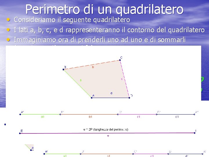 Perimetro di un quadrilatero • Consideriamo il seguente quadrilatero • I lati a, b,