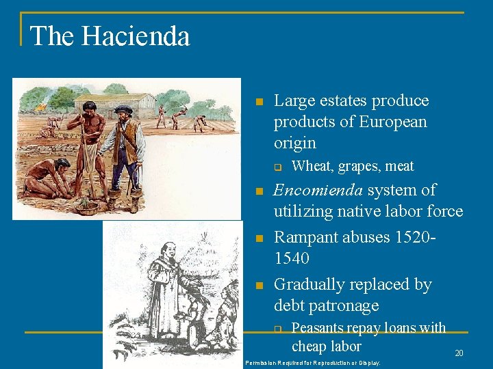 The Hacienda n Large estates produce products of European origin q n n n