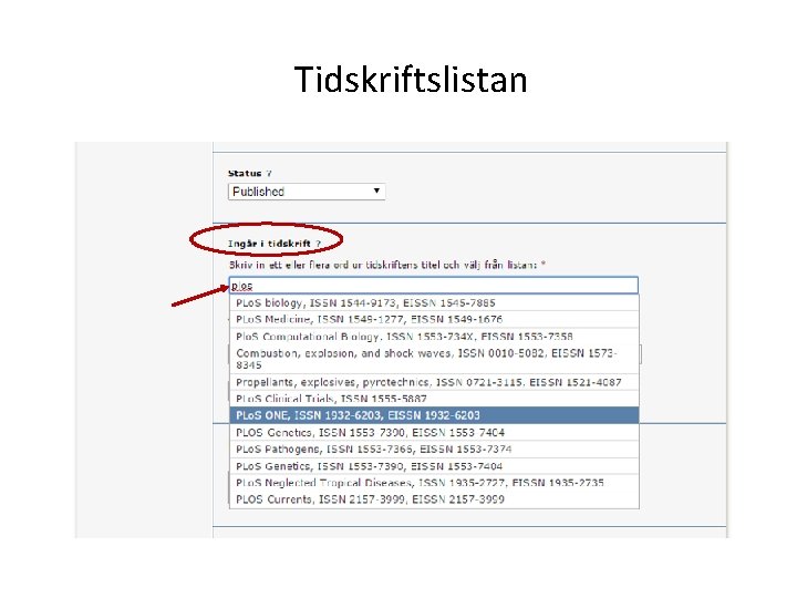 Tidskriftslistan 